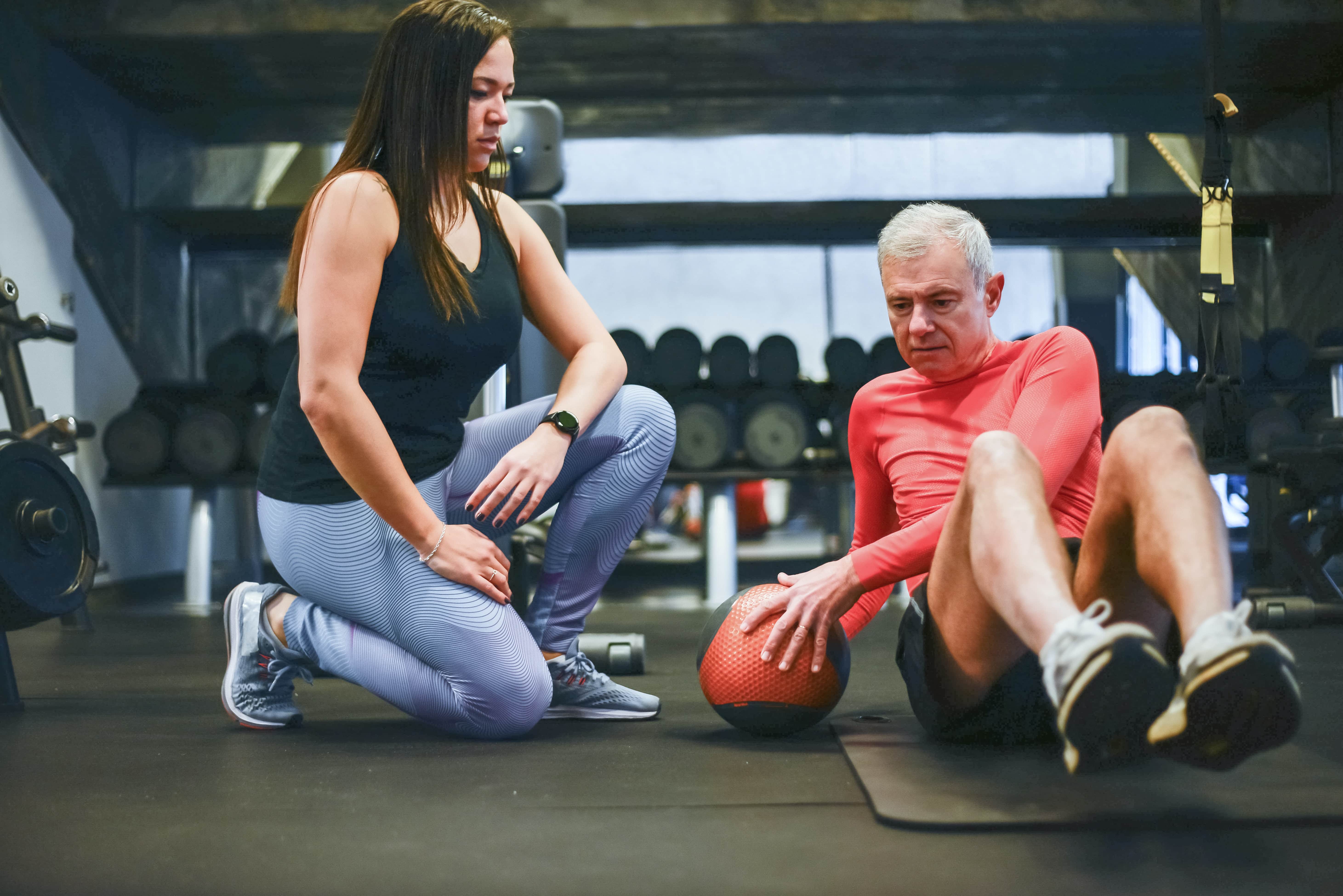 Man working out in gym